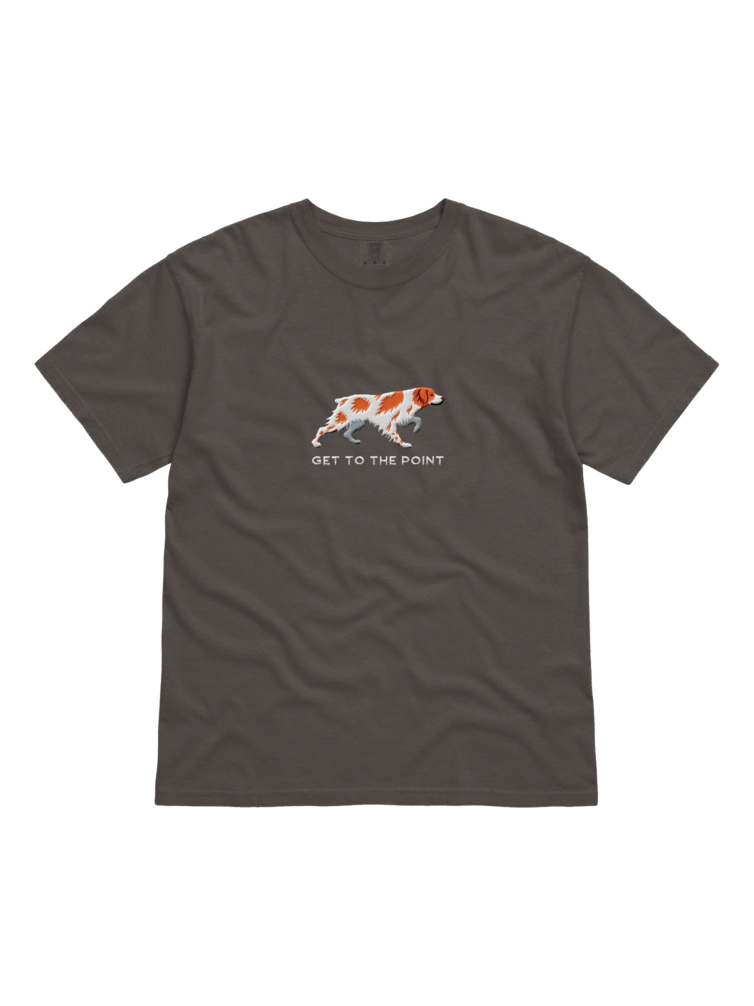 Get to the Point T-Shirt(Embroidered) of a Brittany Spaniel(Orange & White) product image (2)