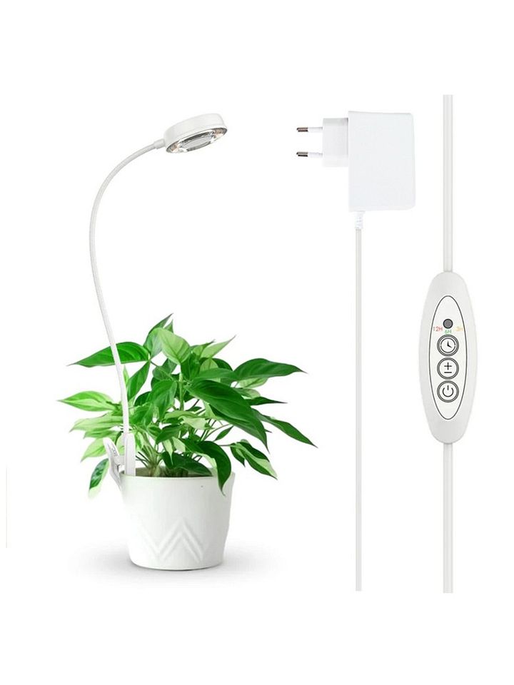 SANSI 10W Pot Clip LED Grow Light – Goose Neck Full Spectrum 4000K Daylight with 4-Level Dimmable & Timer product image (1)