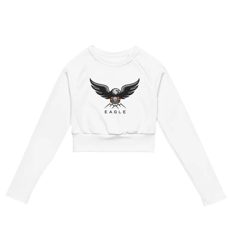 Women's Eagle Recycled Long Sleeve Crop Top - White product image (3)