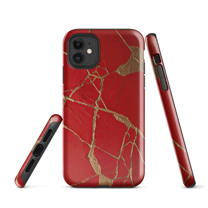 Red & Gold Kintsugi Tough iPhone Case product image (1)