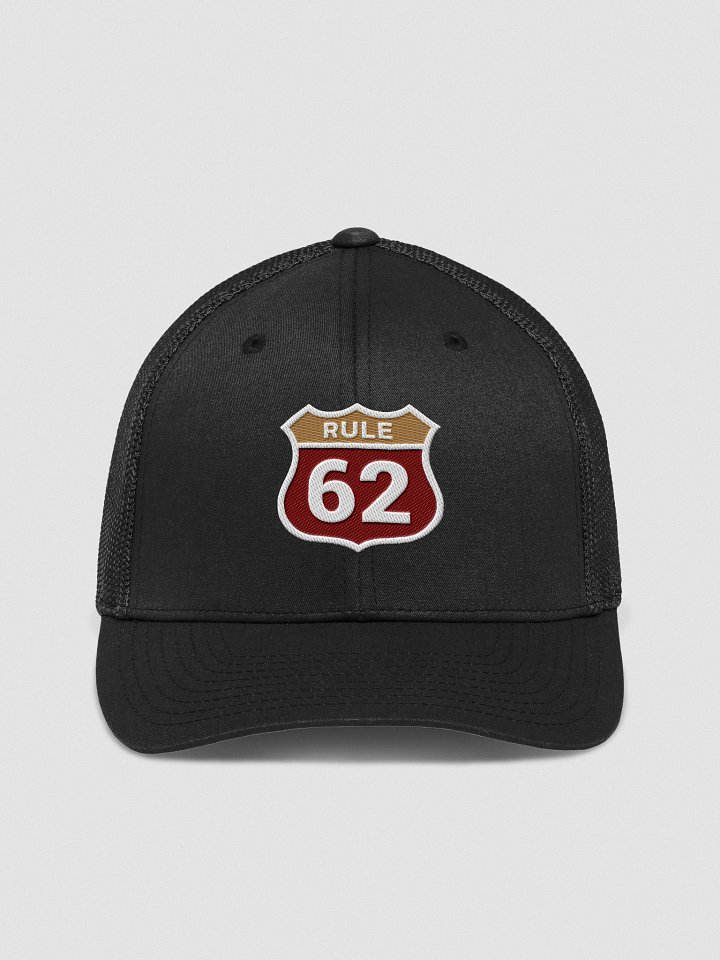 Rule 62 Sobriety & Recovery Trucker Hat | Maroon and Gold Color Design product image (1)