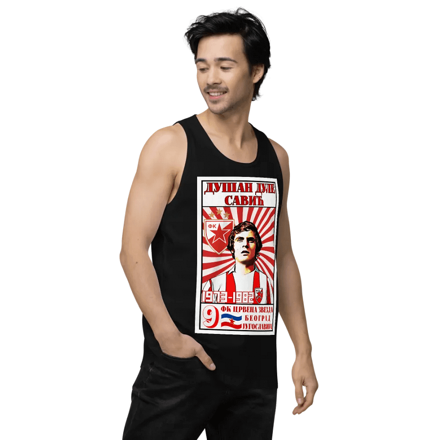 Dušan Dule Savić (FK Crvena Zvezda) Cotton Heritage Men's Premium Tank Top product image (3)