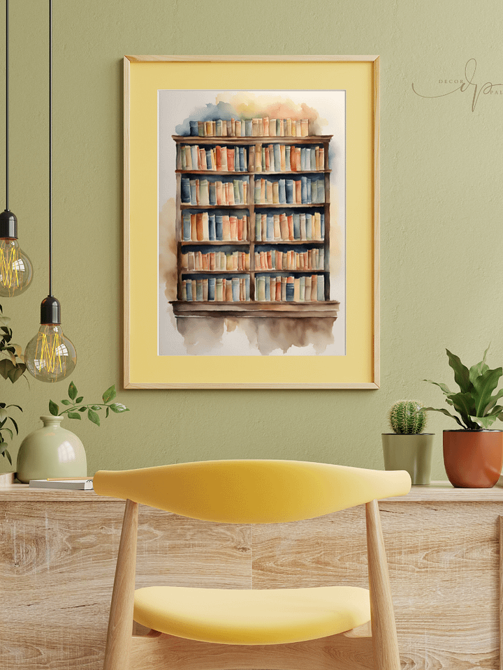 Watercolour Painting Printable Wall Art of MY LIBRARY product image (1)