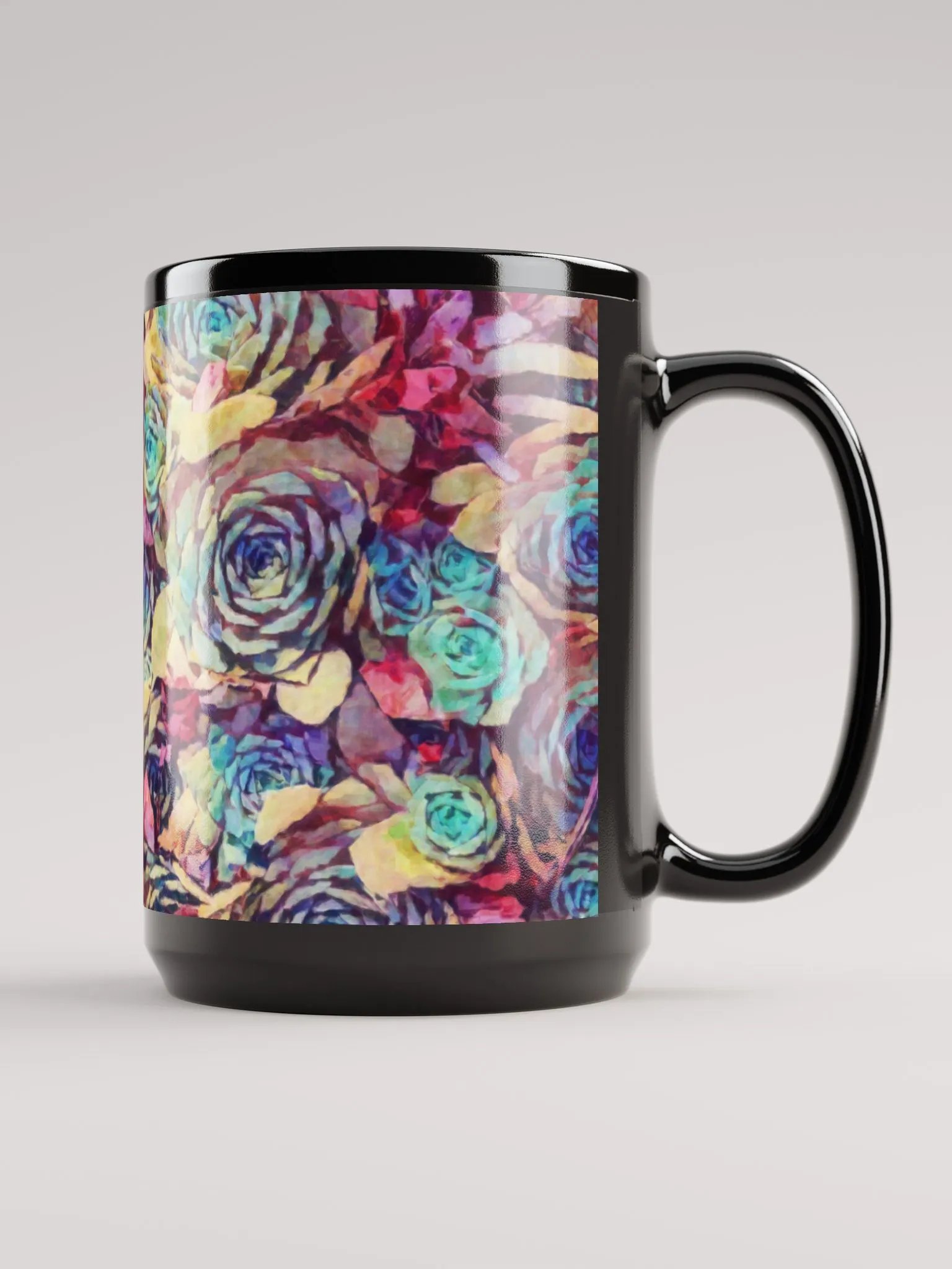 Abstract Graphic | Black Coffee Mug | Symphony Succulent product image (3)