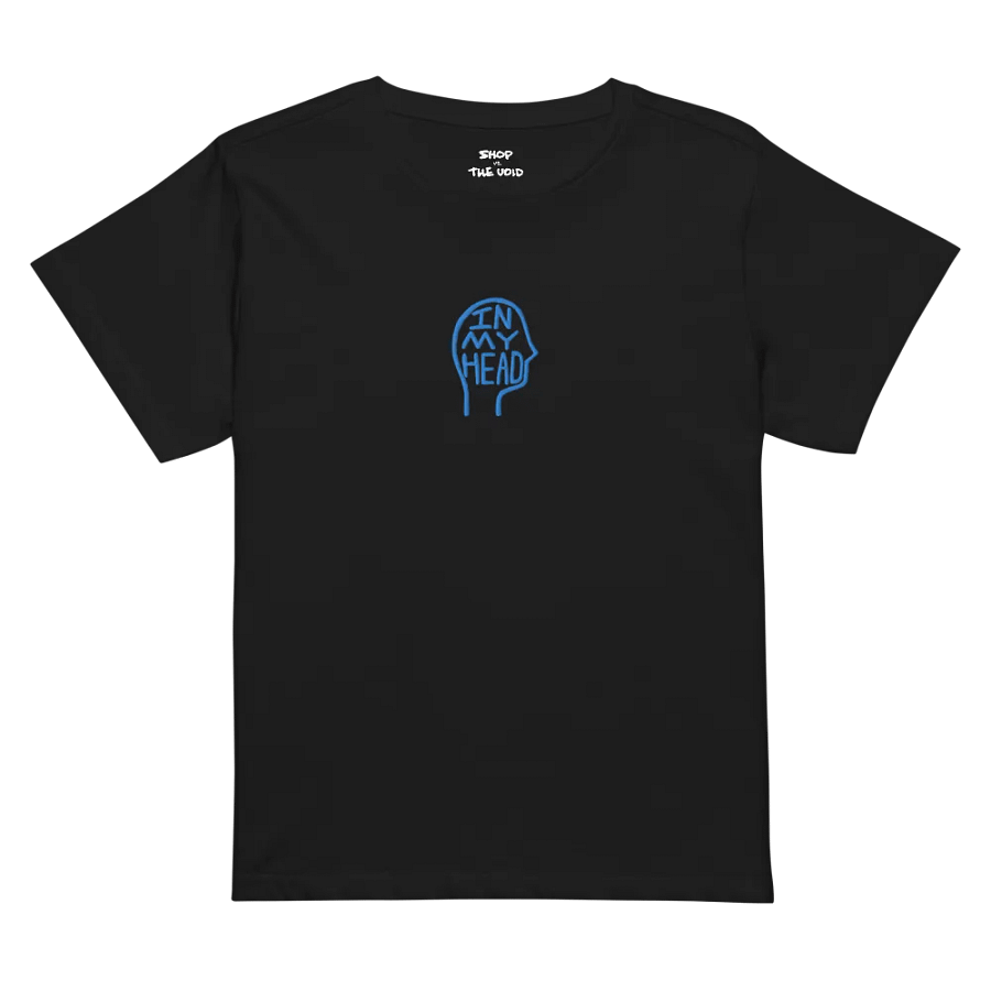 In My Head (aqua) embroidered waist length t-shirt product image (1)