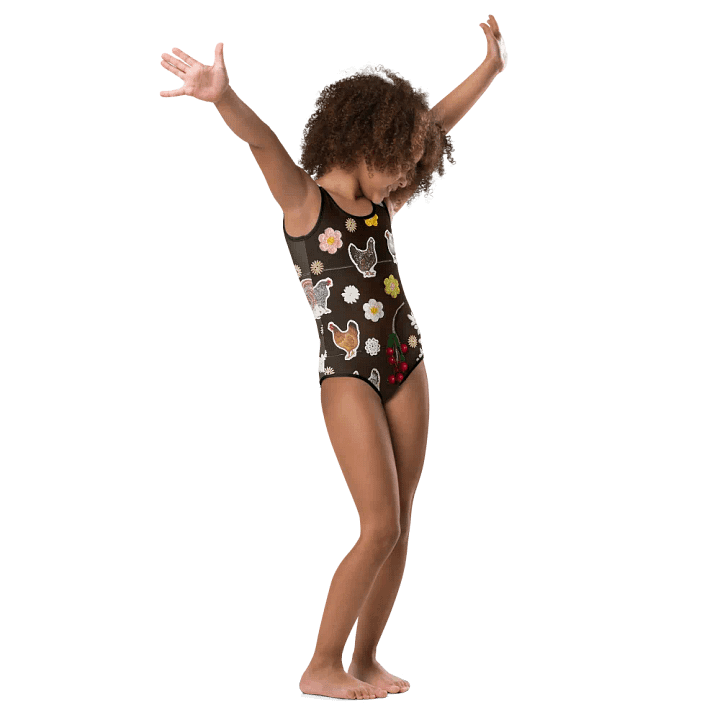 Chicken n Flowers Kids Swim Suit product image (1)