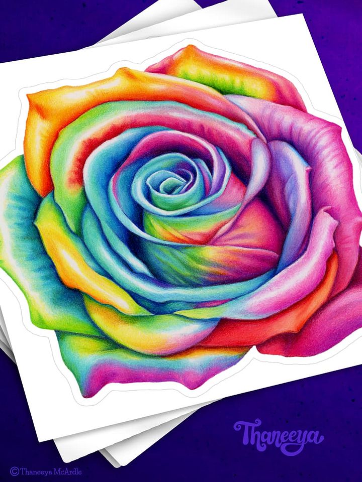 Rainbow Rose Sticker product image (1)