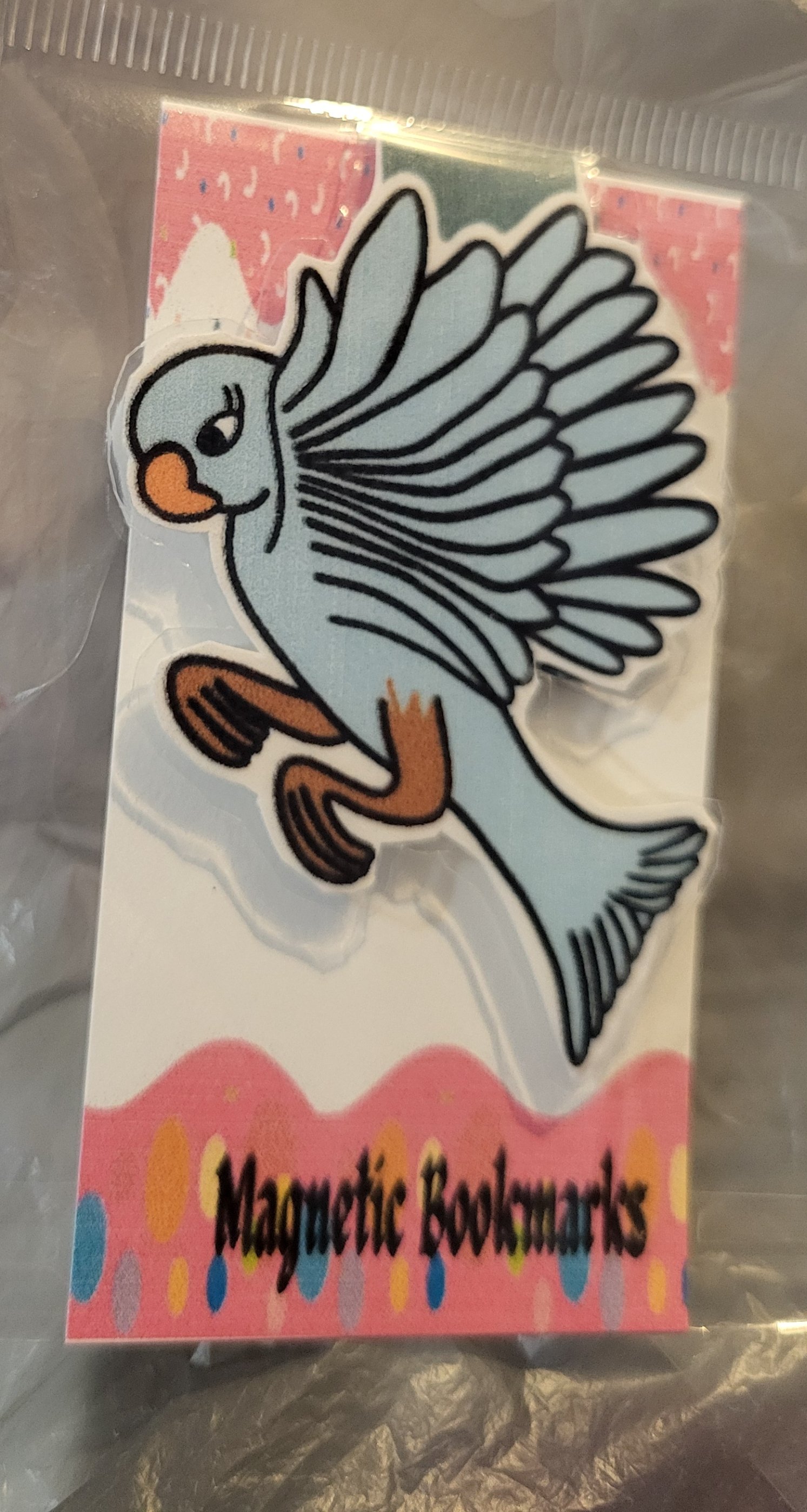 Cute Cartoon Bluebird Magnetic Laminated Bookmark for Bird Lovers product image (1)