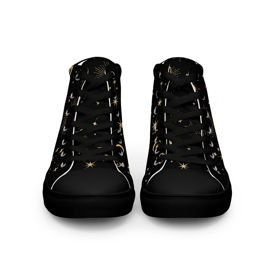 Cosmic Zodiac High Top Shoes Astrology Inspired Men’s Canvas Sneakers for Celestial & Streetwear Style product image (3)
