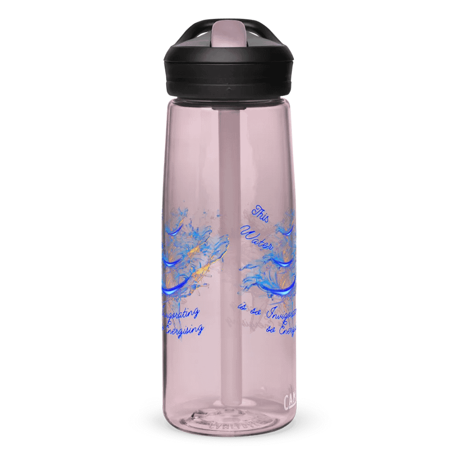 Camelback water bottle with beautiful swirly blue whirlpool  design featuring 'This water is so energising' product image (2)