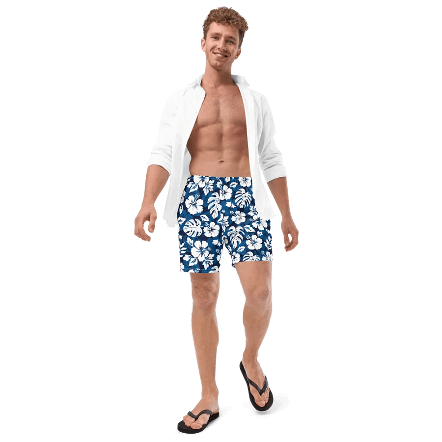 Hawaiian Tropical Hibiscus Flower Swimming Trunks product image (7)