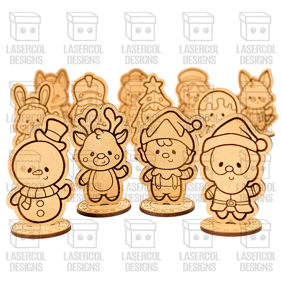 Christmas Characters with Base - Laser Cut Files product image (2)
