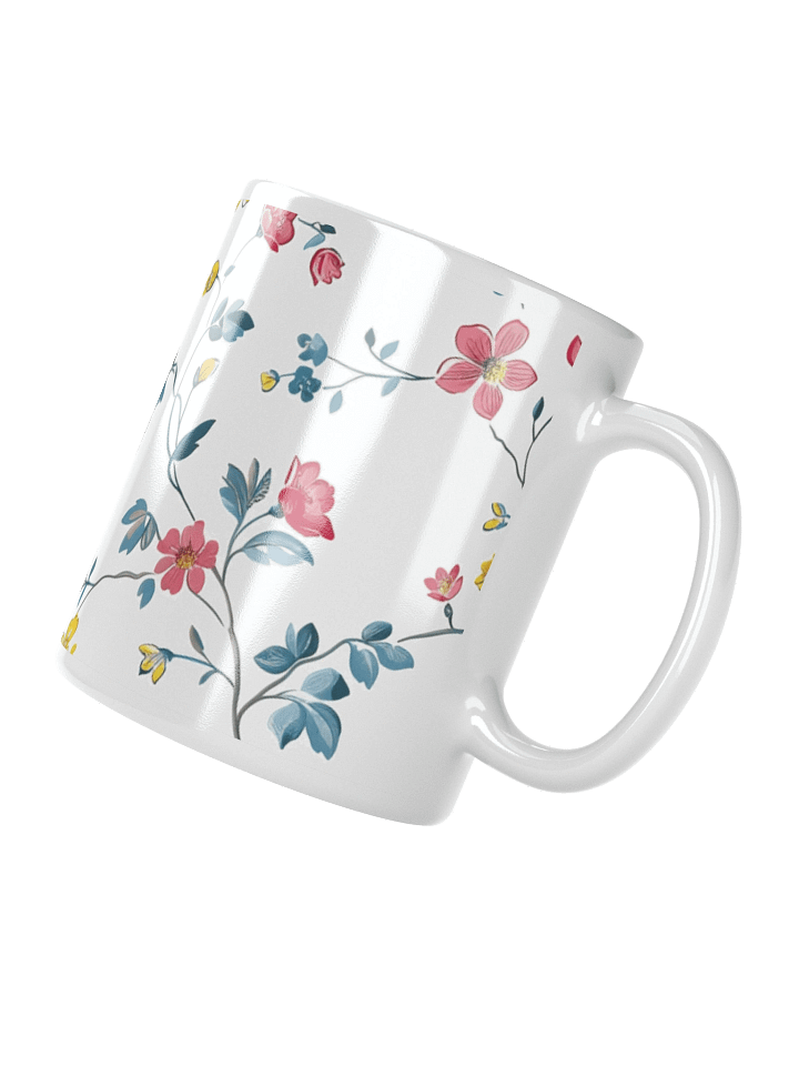 Multicolor Floral White Glossy Ceramic Mug by Treasure Pie product image (5)