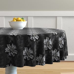 Seamless Pattern - Stripes of White flowers and Gray Leaves on a Black Background product image (7)