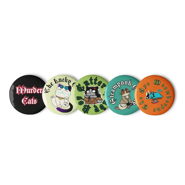 Murder Cats Starters Pin Button Set product image (1)