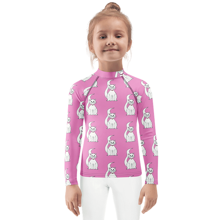 White Cat (art by Dina R.) acrylic painting - Kids long-sleeve shirt product image (1)
