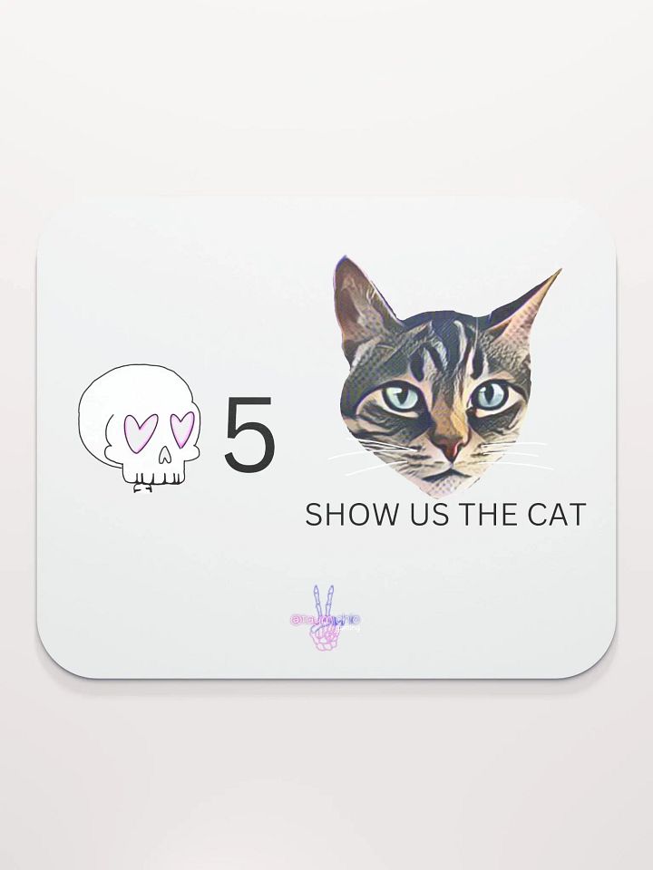 White Mouse Pad Channel Points Show Us the Cat product image (2)