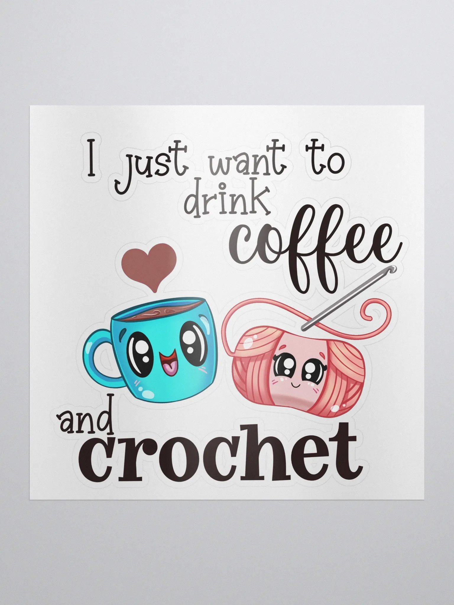 Coffee and Crochet Sticker product image (1)