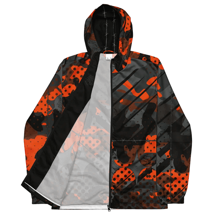 Glitch camo (jätkä) windbraker, orange grey and black product image (2)