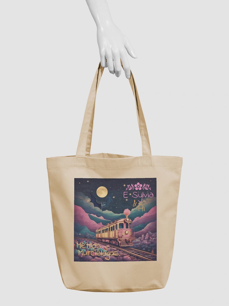 Metros y Murciélagos Organic Cotton Tote Bag 16″ × 14 ½″ product image (3)