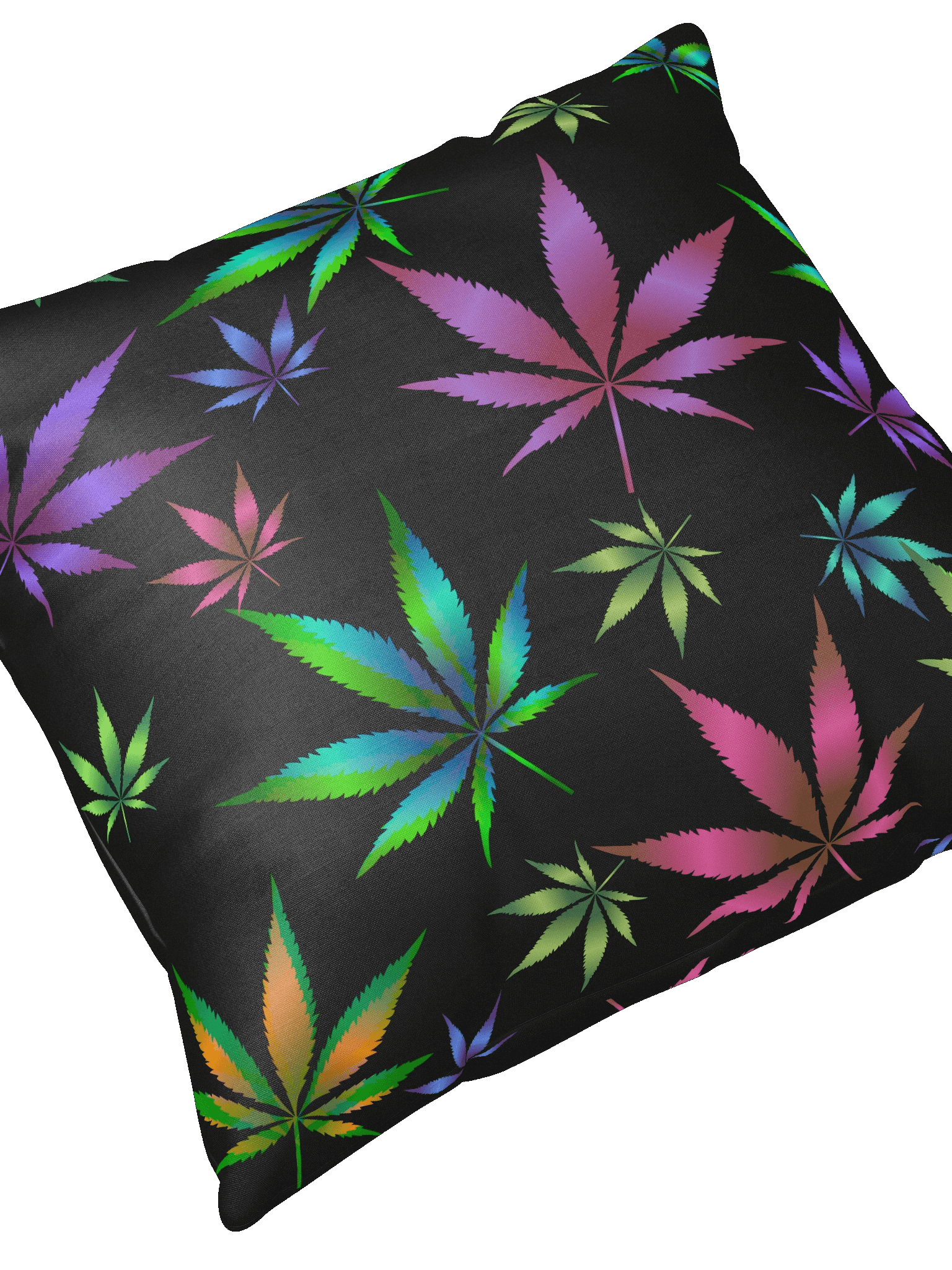 Vibrant Vibes - Colorful Cannabis Leaf - Premium Throw Pillow product image (2)