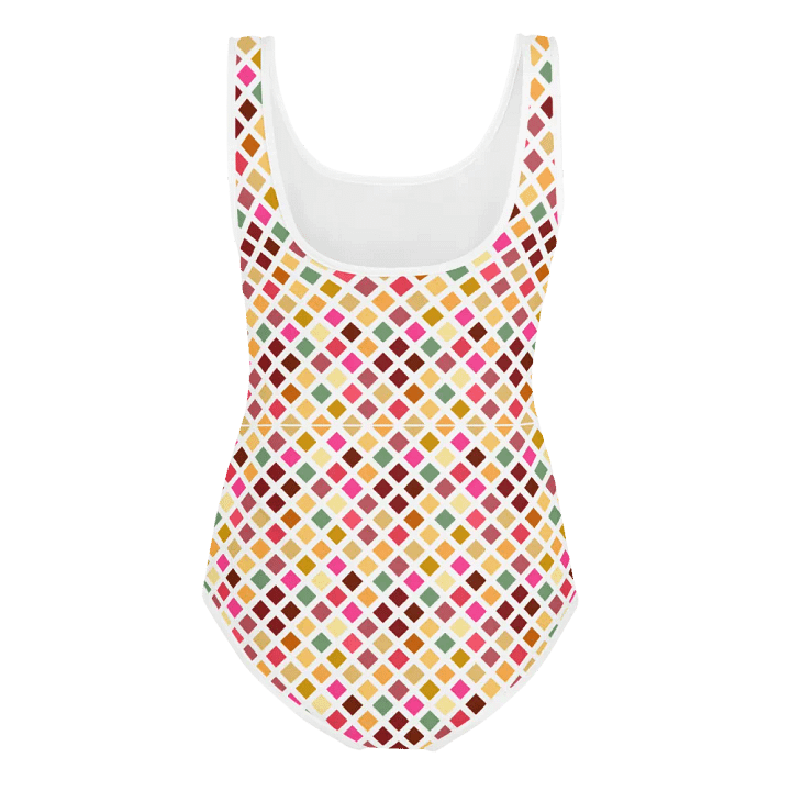 Colorful Square Patterns Youth Swimsuit - Ver 5 product image (2)