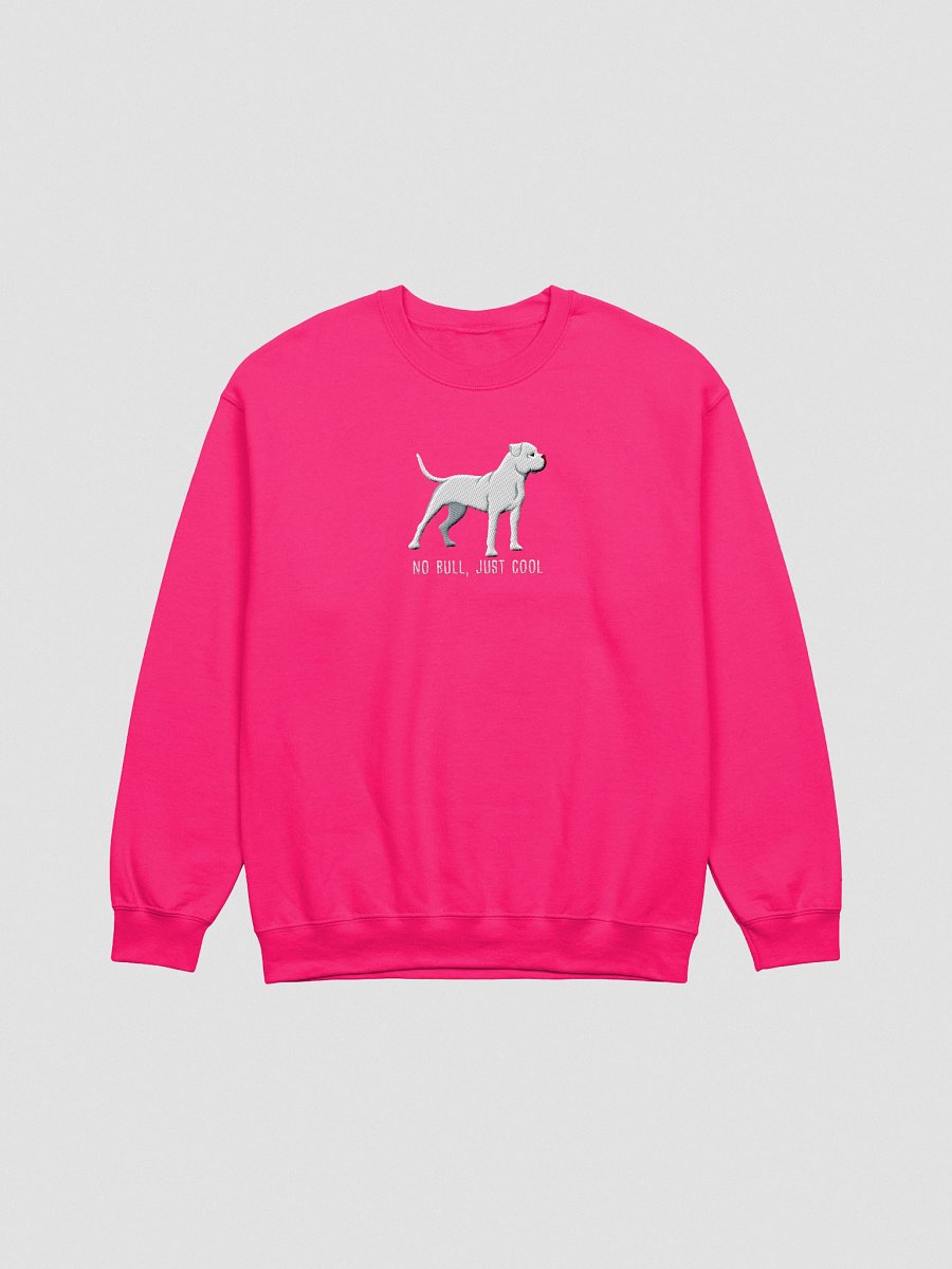 No Bull, Just Cool Sweatshirt (Embroidered) of an American Bulldog(White) product image (16)