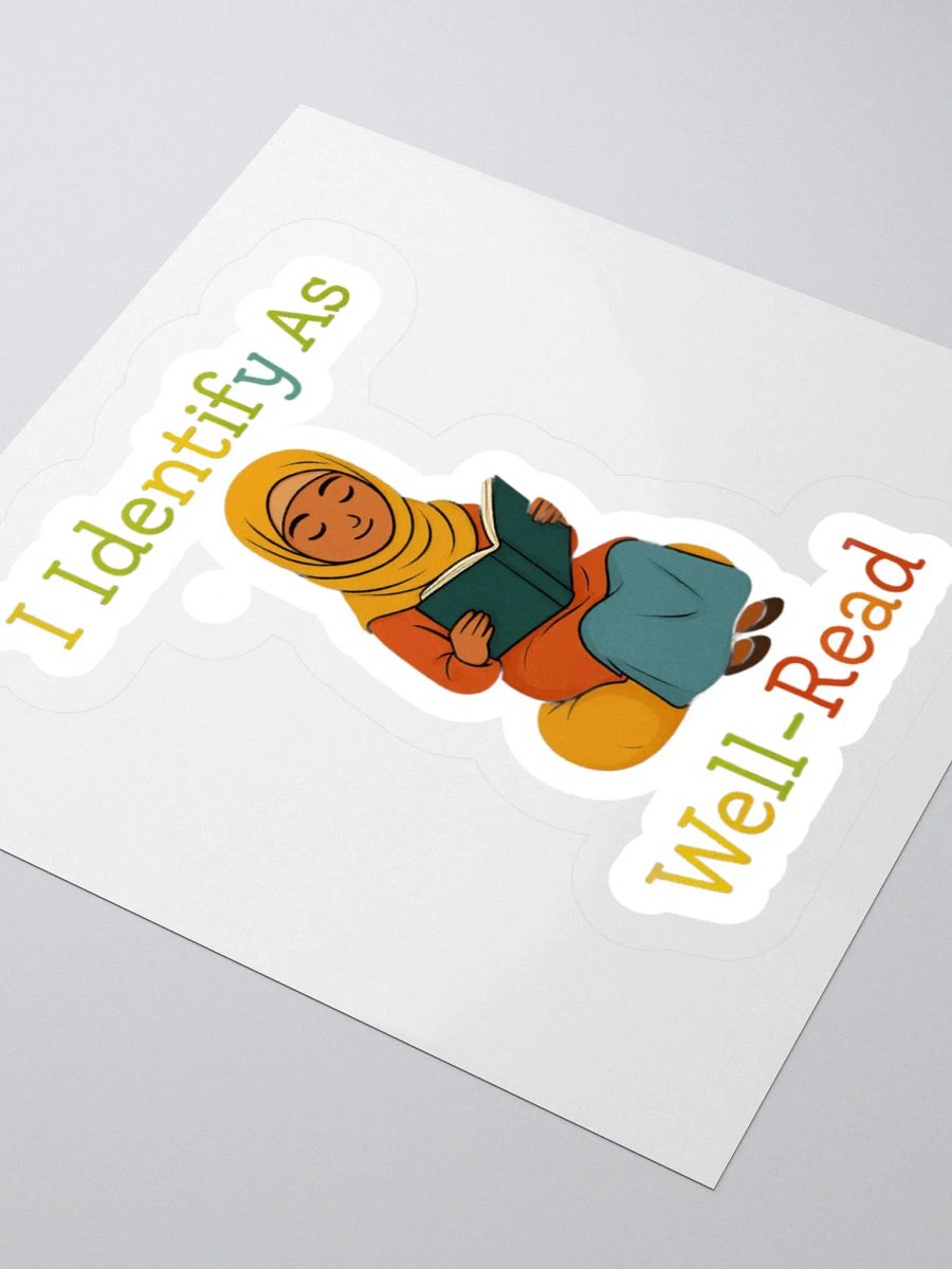 I Identify As Well-Read (Girl in Hijab Reading) Sticker product image (3)