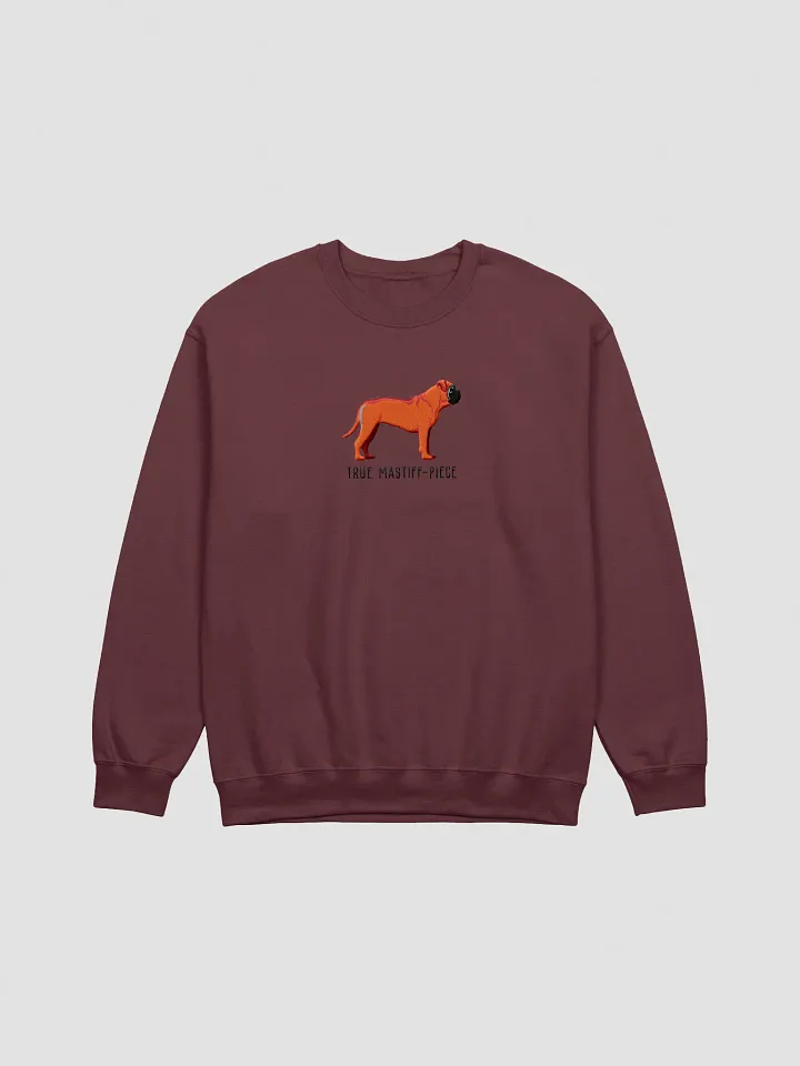 True Mastiff-Piece Sweatshirt (Embroidered) of an English Mastiff(Red) product image (6)