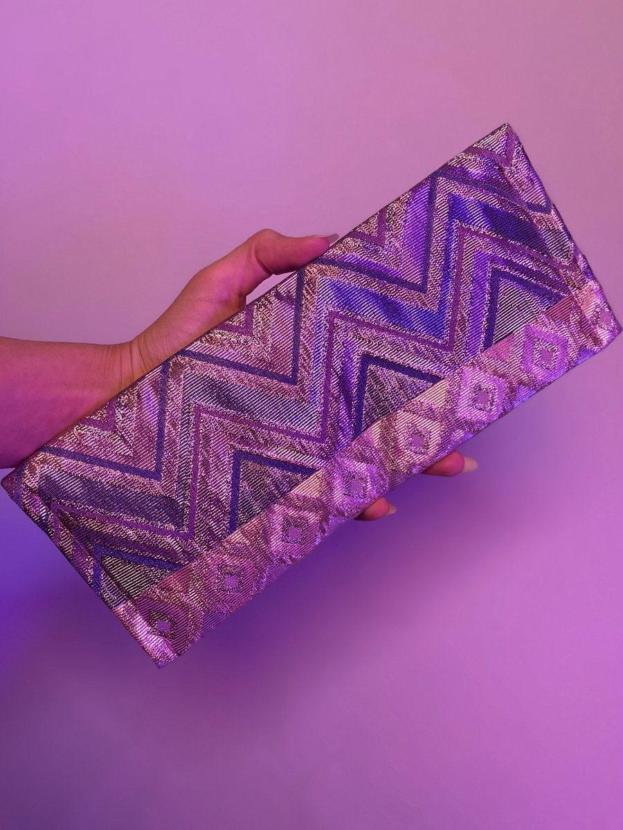Envelope Clutch (Purple and Pink Metallic Diamonds) product image (3)