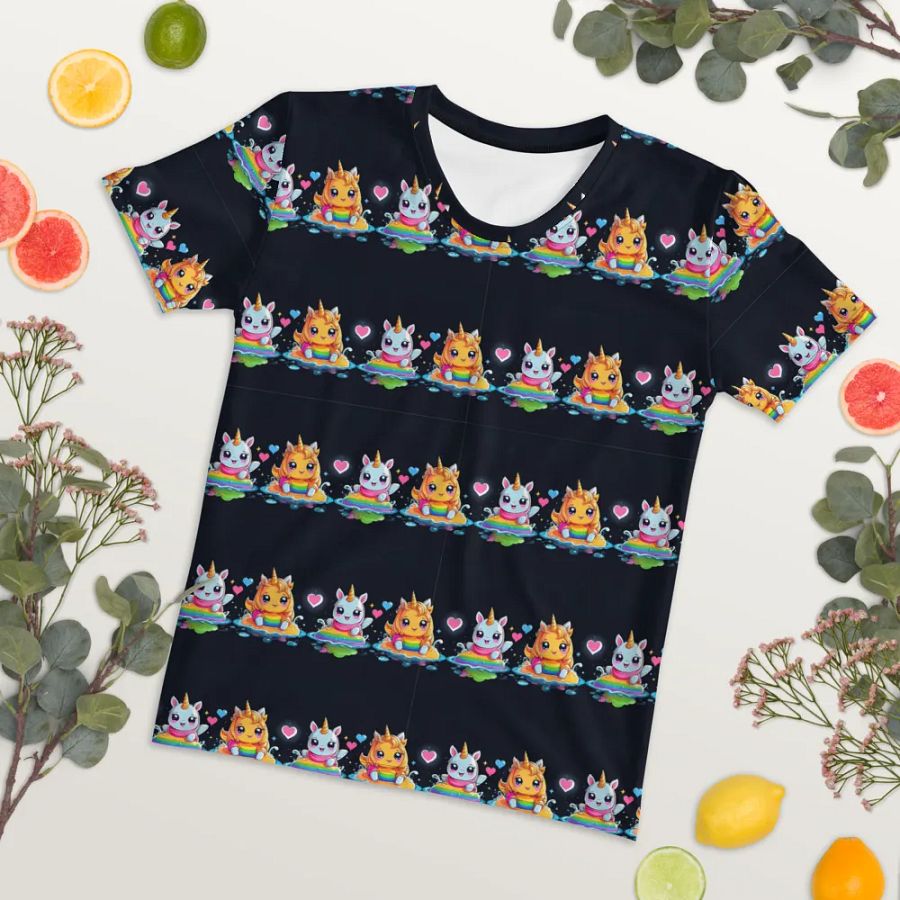 Kawaii Unicorn All Over Print T-shirt product image (7)