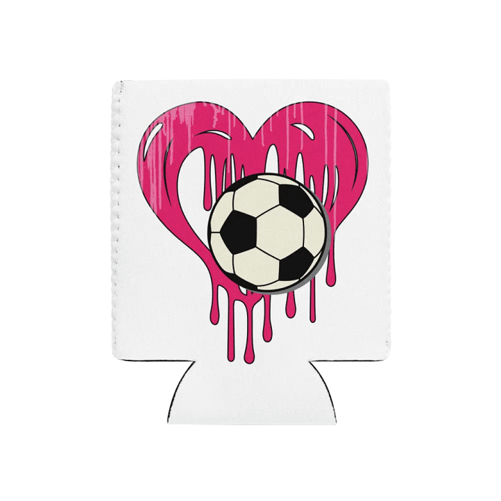 Heart Soccer Love Struck Can Cooler product image (1)