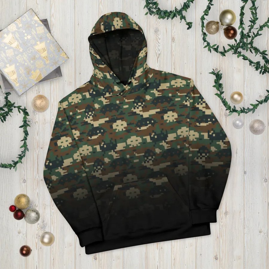 Space Invaders Camo Unisex Hoodie (Poison) product image (10)