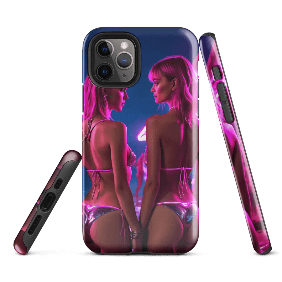 Neon Twin Glam iPhone Tough Case - Bold Double Beauty Design product image (2)