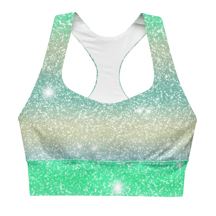 Glitter Unicorn Texture Design Longline Sports Bra - 1 product image (1)