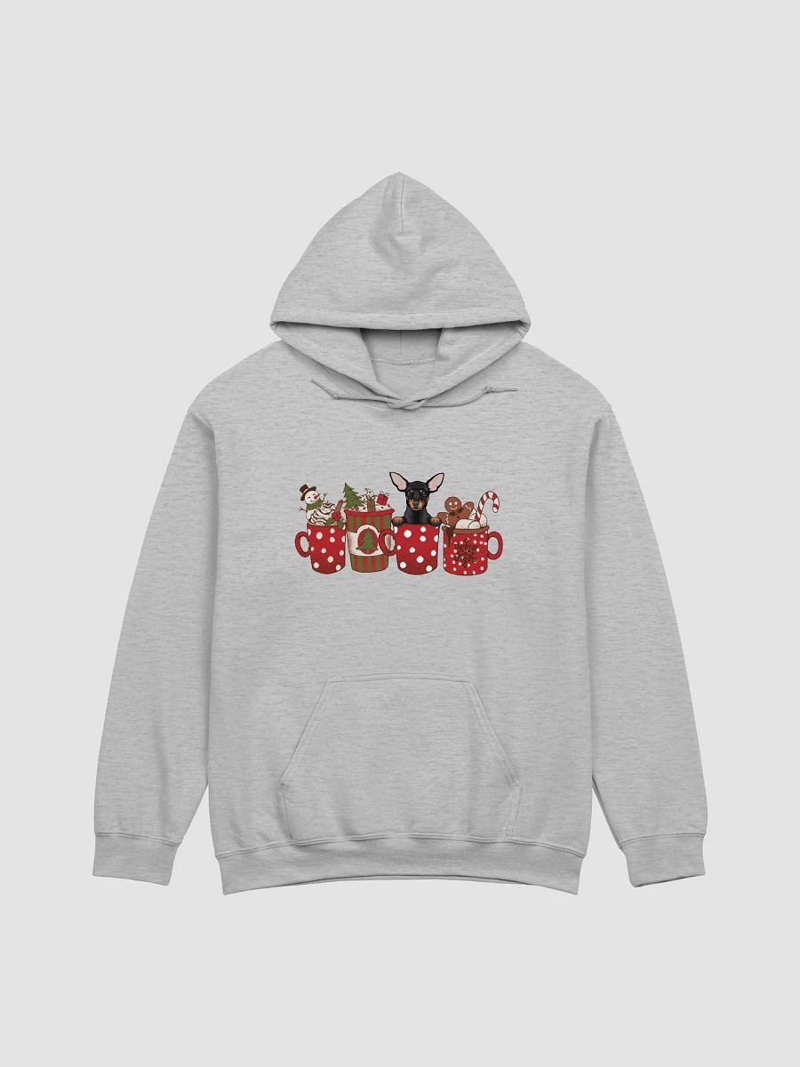 Cute Chihuahua(Black & Tan) in a Christmas Cup Hooded Sweatshirt | Funny Christmas Pup in a Cup product image (24)