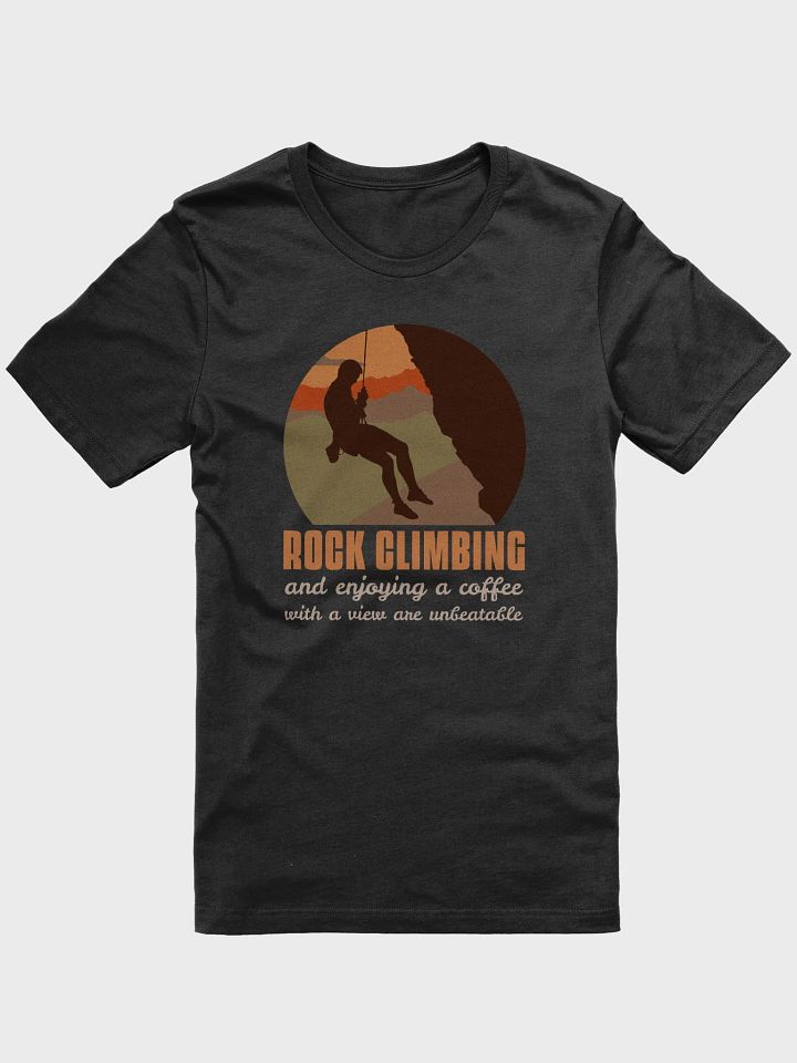 Sunset Silhouette Rock Climbing and Coffee T-Shirt product image (1)