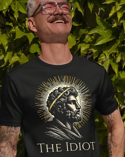 “Innocence is revolutionary.”

He saw the world’s cruelty — and remained kind.
Inspired by Dostoevsky’s The Idiot, this desig...