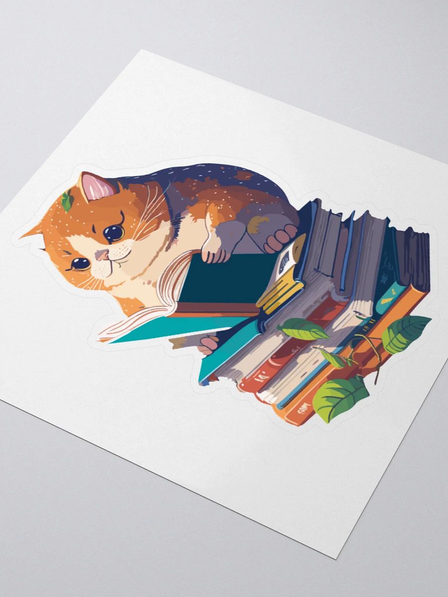 Cat Reading Book Sticker product image (3)