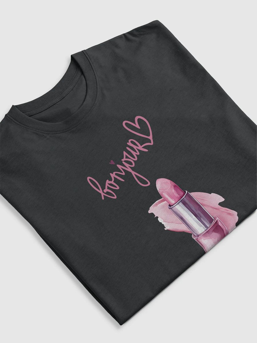 Bonjour Pink Lipstick Illustration Tee product image (5)