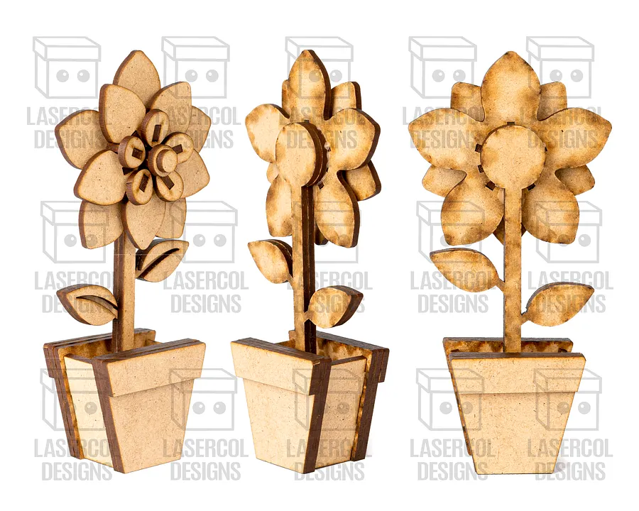 Flowers Set 3d - Laser Cut Files product image (8)