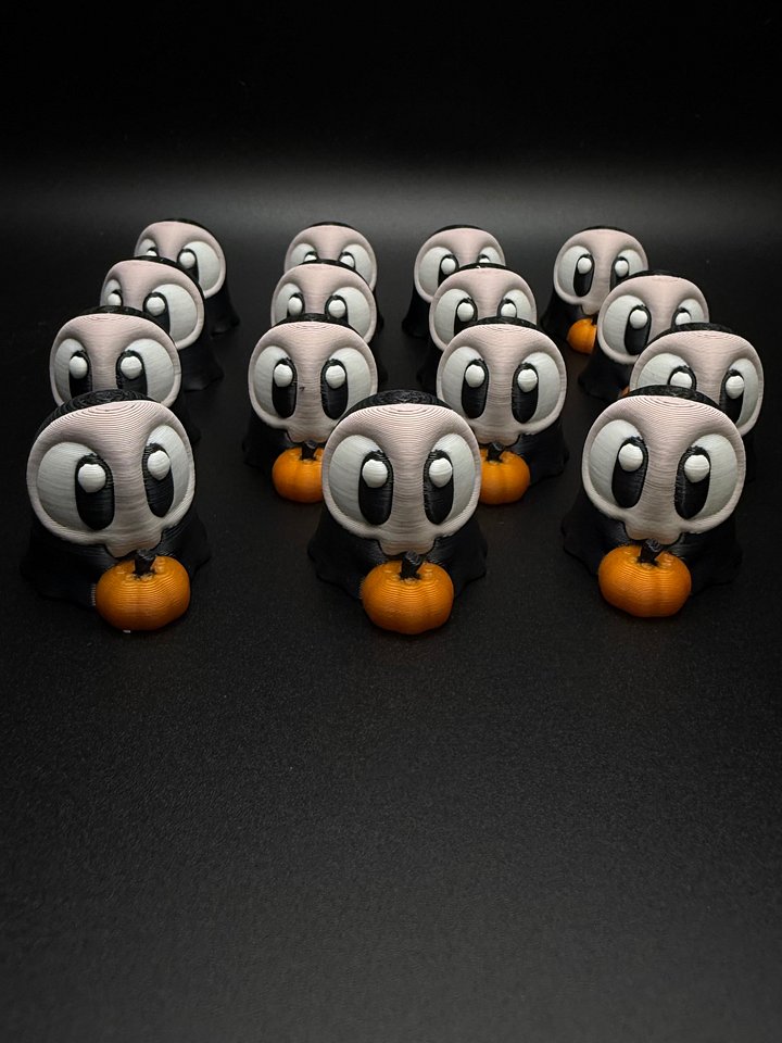 Black Spooky Mini Ghost with skull mask and pumpkin product image (1)