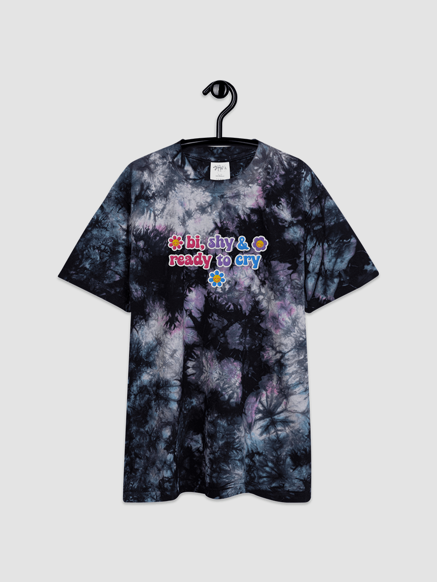bi, shy, and ready to cry - oversized tie-dye t-shirt product image (6)