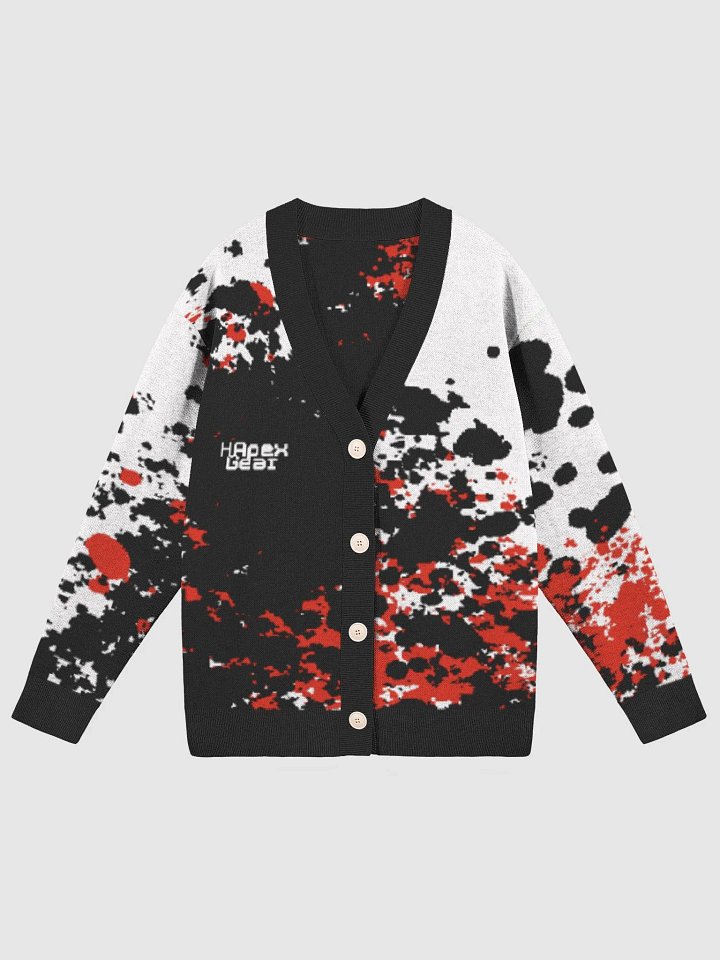 White HApex Gear Black Logo Knitted Cardigan Without Pocket product image (1)