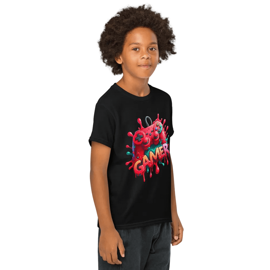 Gamer Red Graffiti Graphic Youth Tee product image (8)