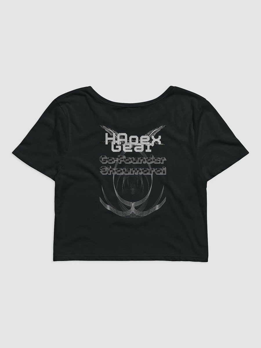 Women's Crop Tee - Co Founder Shaumarai - White HApex Gear White Logo product image (2)