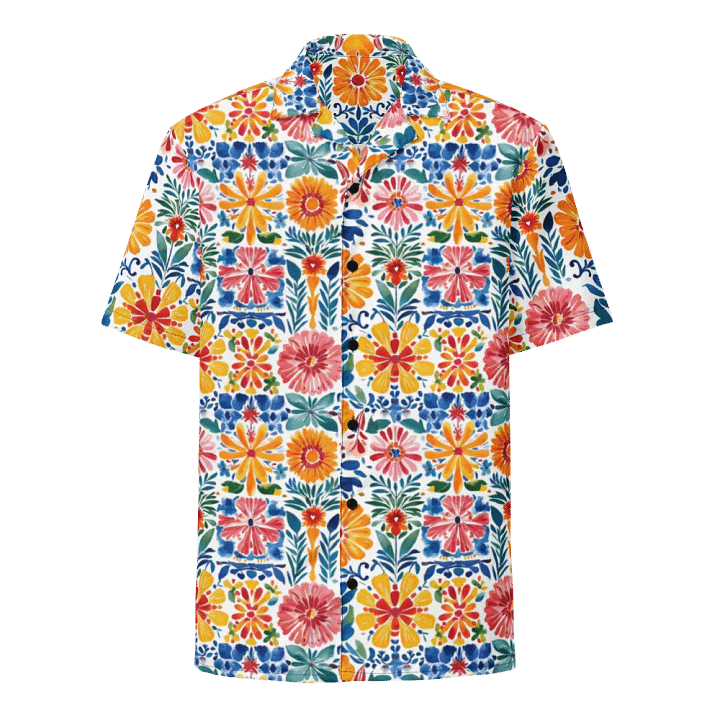 Folk Art Floral Pattern-Seamless Mexican Papel Picado Hawaiian Shirt product image (1)