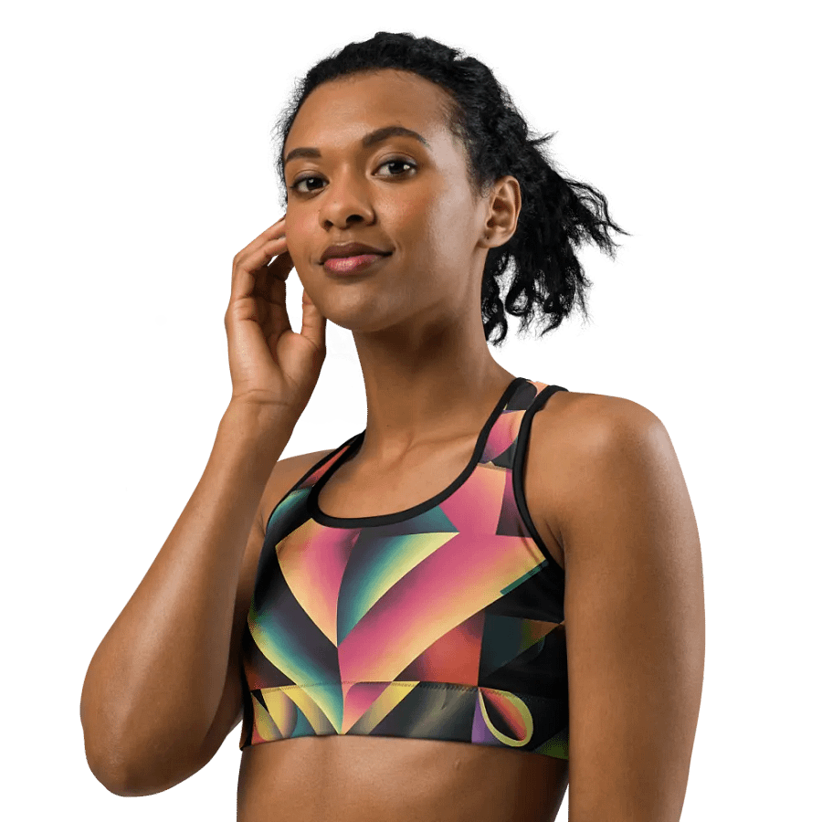Abstract Lithographic Pattern Design Sports Bra - V7 product image (7)
