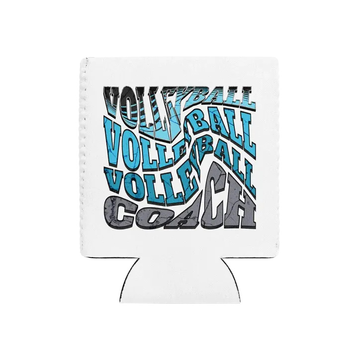 Mess Swirl Volleyball Coach Wavy Coozie Can Cooler product image (1)