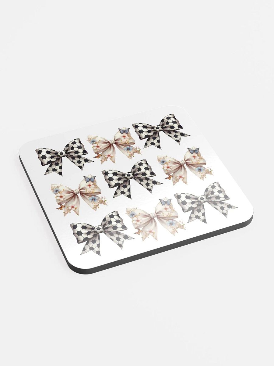 Spring Bows Soccer Chic Glossed Cork Coaster product image (3)